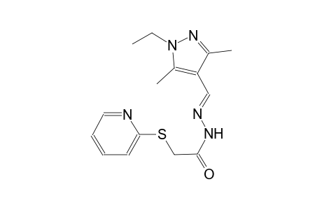 N'-[(E)-(1-ethyl-3,5-dimethyl-1H-pyrazol-4-yl)methylidene]-2-(2-pyridinylsulfanyl)acetohydrazide