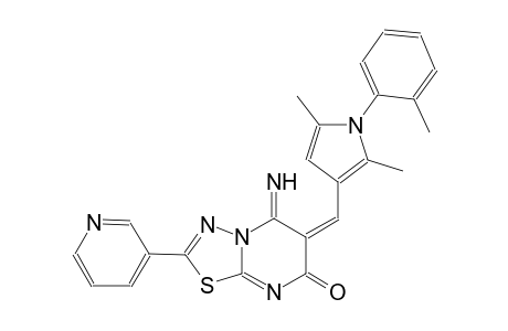 (6E)-6-{[2,5-dimethyl-1-(2-methylphenyl)-1H-pyrrol-3-yl]methylene}-5-imino-2-(3-pyridinyl)-5,6-dihydro-7H-[1,3,4]thiadiazolo[3,2-a]pyrimidin-7-one
