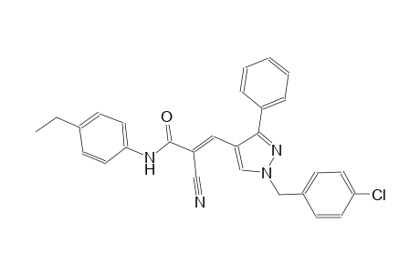 (2E)-3-[1-(4-chlorobenzyl)-3-phenyl-1H-pyrazol-4-yl]-2-cyano-N-(4-ethylphenyl)-2-propenamide