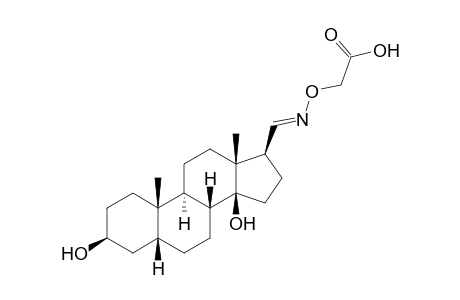 2-[(E)-[(3S,5R,8R,9S,10S,13R,14S,17S)-10,13-dimethyl-3,14-bis(oxidanyl)-1,2,3,4,5,6,7,8,9,11,12,15,16,17-tetradecahydrocyclopenta[a]phenanthren-17-yl]methylideneamino]oxyethanoic acid
