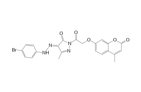 1-(4-Methylcoumarinyl-7-oxyacetyl)-3-methyl-4-(4-bromophenyl)hydrazono-2-pyrazolin-5-one