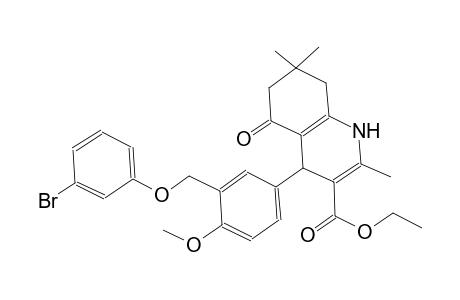 ethyl 4-{3-[(3-bromophenoxy)methyl]-4-methoxyphenyl}-2,7,7-trimethyl-5-oxo-1,4,5,6,7,8-hexahydro-3-quinolinecarboxylate