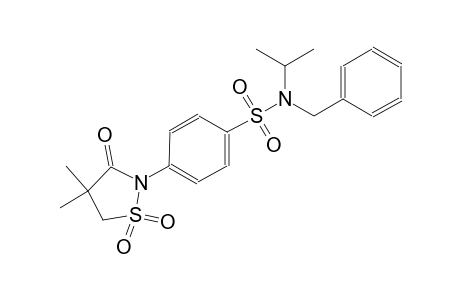 benzenesulfonamide, 4-(4,4-dimethyl-1,1-dioxido-3-oxo-2-isothiazolidinyl)-N-(1-methylethyl)-N-(phenylmethyl)-
