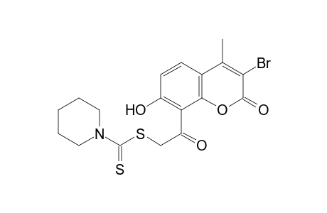 3-bromo-7-hydroxy-8-(mercaptoacetyl)-4-methylcoumarin, 8-(1-piperidinecarbodithioate)