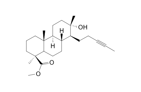 Methyl 13-.alpha.-Hydroxy-13.beta.-methyl-14.beta.-(3-pentynyl)podocarpan-16-oate