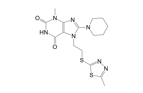 3-methyl-7-{2-[(5-methyl-1,3,4-thiadiazol-2-yl)sulfanyl]ethyl}-8-(1-piperidinyl)-3,7-dihydro-1H-purine-2,6-dione