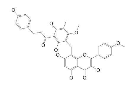 8-[2,4-DIHYDROXY-6-METHOXY-5-METHYL-3-[1-OXO-3-(4-HYDROXYPHENYLPROPYL)]-PHENYL]-METHYLENE-3,5,7-TRIHYDROXY-2-(4-METHOXYPHENYL)-4H-1-BENZOPYRAN-4-ON