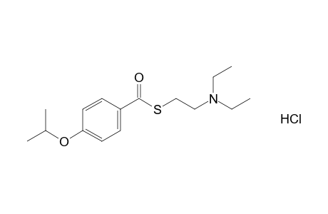p-isopropoxythiobenzoic acid, S-[2-(diethylamino)ethyl]ester, hydrochloride