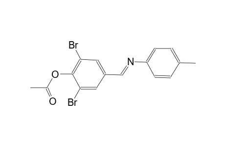 2,6-Dibromo-4-((E)-[(4-methylphenyl)imino]methyl)phenyl acetate