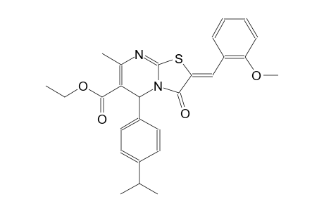 ethyl (2Z)-5-(4-isopropylphenyl)-2-(2-methoxybenzylidene)-7-methyl-3-oxo-2,3-dihydro-5H-[1,3]thiazolo[3,2-a]pyrimidine-6-carboxylate