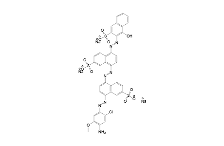 2-Naphthalenesulfonic acid, 8-[[4-[(4-amino-2-chloro-5-methoxyphenyl)azo]-6-sulfo-1-naphthalenyl]azo]-5-[(1-hydroxy-3-sulfo-2-naphthalenyl)azo]-, trisodium salt