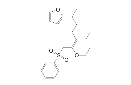 2-[5-Ethoxy-4-ethyl-1-methyl-6-(phenylsulfonyl)-4(E)-hexenyl]furan