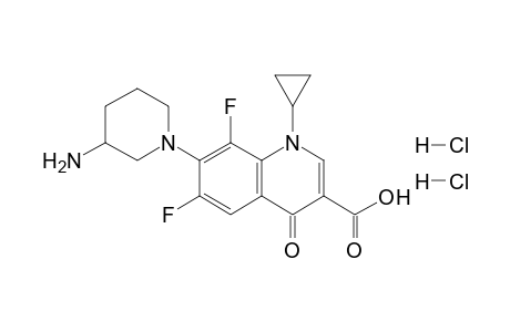 1-Cyclopropyl-6,8-difluoro-1,4-dihydro-7-(3-amino-1-piperidinyl)-4-oxo-3-quinolinecarboxylic acid dihydrochloride