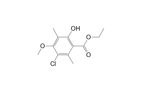 Benzoic acid, 3-chloro-6-hydroxy-4-methoxy-2,5-dimethyl-, ethyl ester