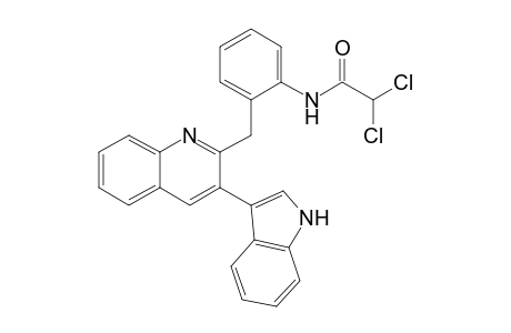 2,2-bis(chloranyl)-N-[2-[[3-(1H-indol-3-yl)quinolin-2-yl]methyl]phenyl]ethanamide
