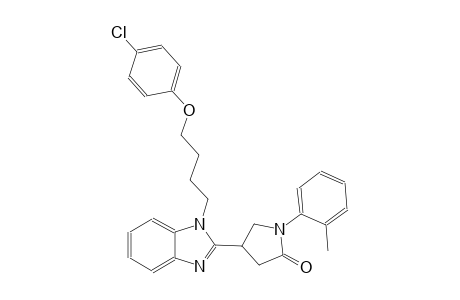 2-Pyrrolidinone, 4-[1-[4-(4-chlorophenoxy)butyl]-1H-1,3-benzimidazol-2-yl]-1-(2-methylphenyl)-