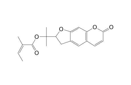 (Z)-2-methylbut-2-enoic acid [1-(7-keto-2,3-dihydrofuro[4,5-g]chromen-2-yl)-1-methyl-ethyl] ester