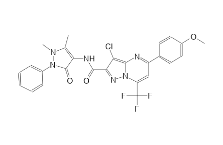 pyrazolo[1,5-a]pyrimidine-2-carboxamide, 3-chloro-N-(2,3-dihydro-1,5-dimethyl-3-oxo-2-phenyl-1H-pyrazol-4-yl)-5-(4-methoxyphenyl)-7-