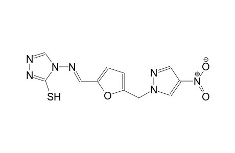 4-[((E)-{5-[(4-nitro-1H-pyrazol-1-yl)methyl]-2-furyl}methylidene)amino]-4H-1,2,4-triazole-3-thiol