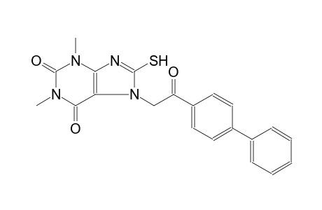 7-(2-[1,1'-biphenyl]-4-yl-2-oxoethyl)-1,3-dimethyl-8-sulfanyl-3,7-dihydro-1H-purine-2,6-dione