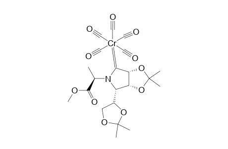 PENTACARBONYL-[4-DEOXY-2,3:5,6-DI-O-ISOPROPYLIDENE-4-(1'-METHOXYCARBONYLPROP-2'-(R)-2'-YL)-AMINO-D-ALLOFURANOSYLIDENE]-CHROMIUM-(0);MAJOR-ISOM