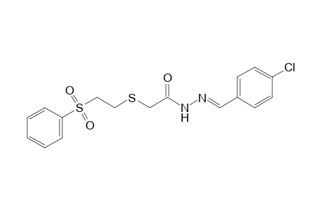 {[2-(phenylsulfonyl)ethyl]thio}acetic acid, (p-chlorobenzylidene)hydrazide