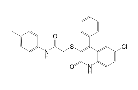 2-[(6-chloro-2-oxo-4-phenyl-1,2-dihydro-3-quinolinyl)sulfanyl]-N-(4-methylphenyl)acetamide