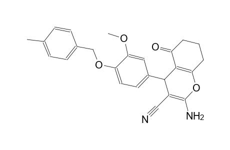 2-amino-4-{3-methoxy-4-[(4-methylbenzyl)oxy]phenyl}-5-oxo-5,6,7,8-tetrahydro-4H-chromene-3-carbonitrile