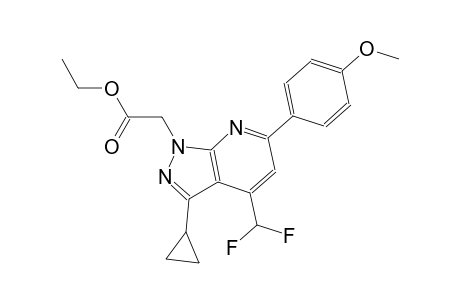 1H-pyrazolo[3,4-b]pyridine-1-acetic acid, 3-cyclopropyl-4-(difluoromethyl)-6-(4-methoxyphenyl)-, ethyl ester