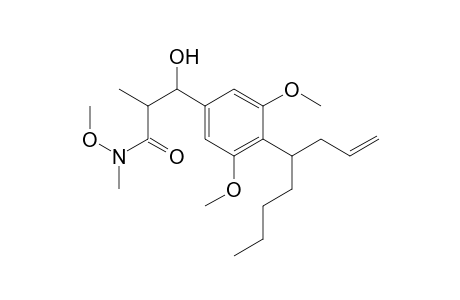 3-{3',5'-Dimethoxy-4'-[oct-1"-en-4"-yl]phenyl}-3-hydroxy-N-methoxy-N,2-dimethylpropionamide