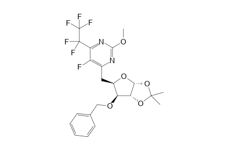 6-(3'-O-Benzyl-5'-deoxy-1',2'-O-isopropylidene-.alpha.,D-xylofuranosyl)-5-fluoro-2-methoxy-4-(perfluoroethyl)pyrimidine