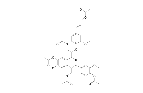 7-ACETOXY-1-[2-ACETOXY-1-[4-(3-ACETOXYPROP-2-ENYL)]-2-METHOXYPHENOXY]-3-(4-ACETOXY-3-METHOXYPHENYL)-4-ACETOXYMETHYL-6-METHOXY-ISOCHROMAN