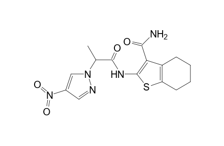 1H-Pyrazole-1-acetamide, N-[3-(aminocarbonyl)-4,5,6,7-tetrahydro-1-benzothiophen-2-yl]-.alpha.-methyl-4-nitro-