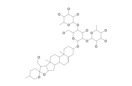 YAMOGENIN_II;(25-S)-SPIROSTAN-5-ENE-3-BETA,21-DIOL-3-O-ALPHA-L-RHAMNOPYRANOSYL-(1,2)-[ALPHA-L-RHAMNOPYRANOSYL-(1,4)]-BETA-D-GLUCOPYRANOSIDE