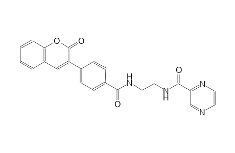 2-pyrazinecarboxamide, N-[2-[[4-(2-oxo-2H-1-benzopyran-3-yl)benzoyl]amino]ethyl]-