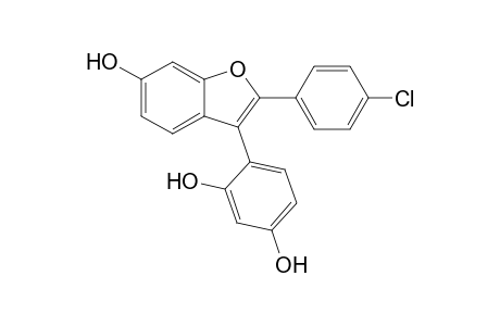 4-[2-(4-chlorophenyl)-6-hydroxy-1-benzofuran-3-yl]benzene-1,3-diol