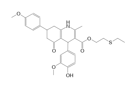 2-(ethylsulfanyl)ethyl 4-(4-hydroxy-3-methoxyphenyl)-7-(4-methoxyphenyl)-2-methyl-5-oxo-1,4,5,6,7,8-hexahydro-3-quinolinecarboxylate