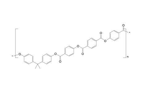 Polyester based on bisphenol-a, 4-hydroxybenzoic and terephthalic acids