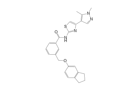 3-[(2,3-dihydro-1H-inden-5-yloxy)methyl]-N-[4-(1,5-dimethyl-1H-pyrazol-4-yl)-1,3-thiazol-2-yl]benzamide