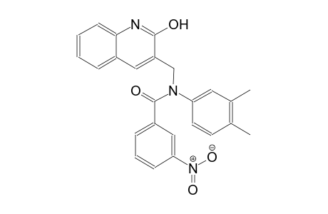 N-(3,4-dimethylphenyl)-N-[(2-hydroxy-3-quinolinyl)methyl]-3-nitrobenzamide