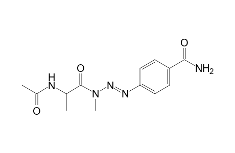 3-(2-(Acetylamino)propanoyl)-3-methyl-1-(4-aminocarbonylphenyl) triazene