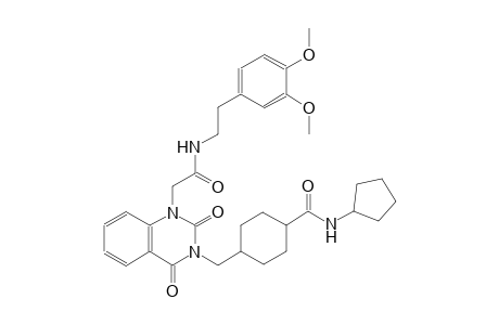 N-cyclopentyl-4-[(1-(2-{[2-(3,4-dimethoxyphenyl)ethyl]amino}-2-oxoethyl)-2,4-dioxo-1,4-dihydro-3(2H)-quinazolinyl)methyl]cyclohexanecarboxamide