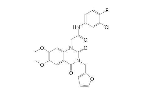 N-(3-chloro-4-fluorophenyl)-2-(3-(2-furylmethyl)-6,7-dimethoxy-2,4-dioxo-3,4-dihydro-1(2H)-quinazolinyl)acetamide