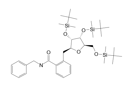 1-BETA-[2-(N-BENZYL-CARBAMOYL)-BENZYL]-2,3,5-TRI-O-(TERT.-BUTYLDIMETHYLSILYL)-1-DEOXY-D-RIBOFURANOSIDE