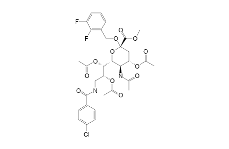 METHYL_(2,3-DIFLUOROBENZYL_5-ACETAMIDO-4,7,8-TRI-O-ACETYL-9-(4-CHLOROBENZAMIDO)-3,5,9-TRIDEOXY-D-GLYCERO-ALPHA-D-GALACTO-2-NONULOPYRANOSID)-ONATE