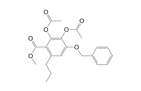 Benzoic acid, 2,3-bis(acetyloxy)-4-(phenylmethoxy)-6-propyl-, methyl ester