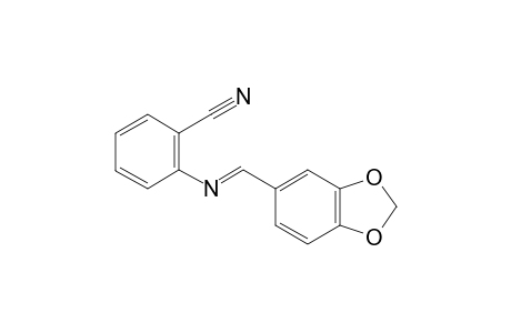 (E)-2-((Benzo[d][1,3]dioxol-5-ylmethylene)amino)benzonitrile