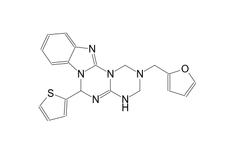 1H-[1,3,5]triazino[1',2':3,4][1,3,5]triazino[1,2-a]benzimidazole, 2-(2-furanylmethyl)-2,3,4,6-tetrahydro-6-(2-thienyl)-