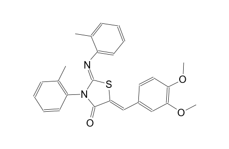 (2Z,5Z)-5-(3,4-dimethoxybenzylidene)-3-(2-methylphenyl)-2-[(2-methylphenyl)imino]-1,3-thiazolidin-4-one