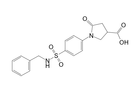 1-[p-(benzylsulfamoyl)phenyl]-5-oxo-3-pyrrolidinecarboxylic acid